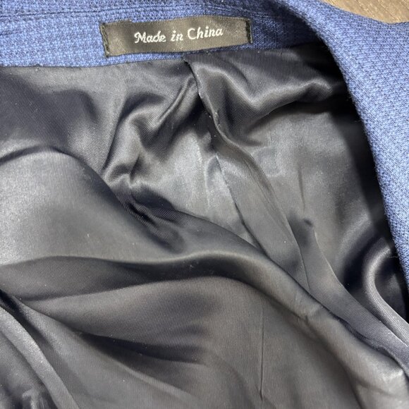 Calvin Klein Blazer Jacket Mens 40R Blue Wool Two Button Sport Coat Preppy - Picture 4 of 16